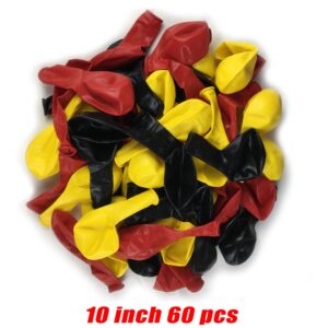 Latex Balloons 120 pcs,Red Black yellow Balloons, Birthday, Wedding, Baby Shower, Party Decoration (Red black yellow)