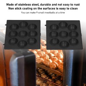 9 Hole Baking Pan, Non Stick Meatball Baking Tray Stainless Steel Octopus Meatball Grill Pan Cooking Plate