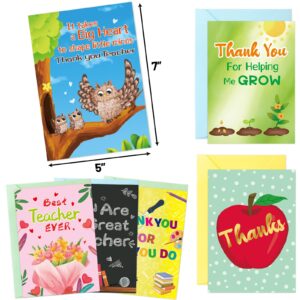 Fancy Land Teacher Thank You Card Appreciation Cards for Preschool Kindergarten Graduation 12Pcs