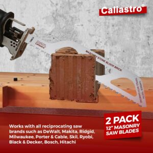 Caliastro 12-Inch Brick, Masonry, Porous Concrete, Engineered Stone Cutting Reciprocating Saw Blade - 2 Pack