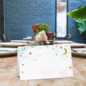 Little Star Place Cards Tent Style Cards – 25 Cards per Pack – Little Star Party Supplies Decorations – Shower Party Favors Birthday Party(TAIKA-010)