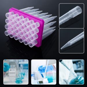 FOUR E'S SCIENTIFIC 5ml Pipette Tips - Universal 5000ul Sterile Pipette Tips Racked RNase/DNase Free & Pyrogen Safe, Autoclavable, 1 Rack 24 Tips