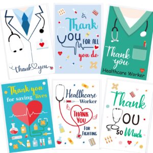 Fancy Land Healthcare Workers Thank You Card Medical Appreciation Cards for Nurses Graduation 12Pcs