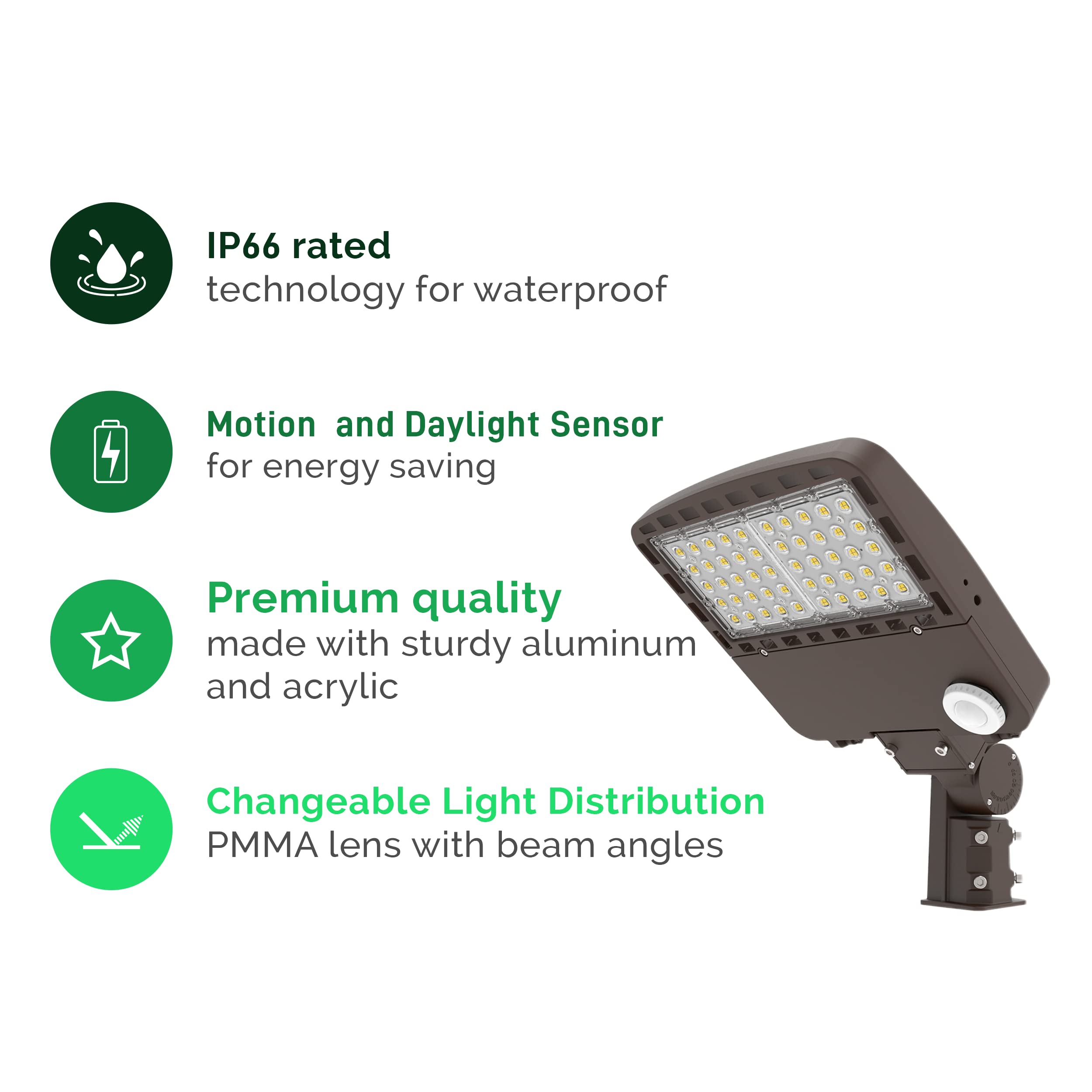 THE LIGHT MASTER – 100W LED Street/Parking Lot Light, 5000 K, 15000 Lumen, Security Light, 150LM/W, [200W-300W HPS Equiv.] 100-277V, Adj Slip Filter Mount, UL/DLC, Waterproof, 5 Yr Warrant