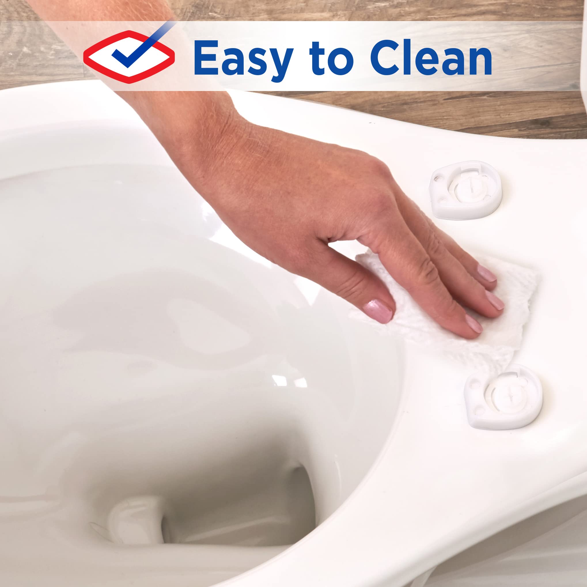 Clorox Elongated Wood Toilet Seat with Easy-Off Hinges-Wiggle Free Design