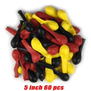 Latex Balloons 120 pcs,Red Black yellow Balloons, Birthday, Wedding, Baby Shower, Party Decoration (Red black yellow)