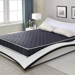 AC Pacific 6-Inch Water-Resistant High-Density Foam Mattress Made in USA with Stylish Diamond-Quilted Breathable Fabric, Distributes Weight Evenly, Full, Navy Blue