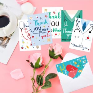 Fancy Land Healthcare Workers Thank You Card Medical Appreciation Cards for Nurses Graduation 12Pcs