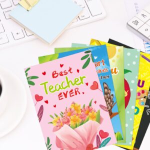 Fancy Land Teacher Thank You Card Appreciation Cards for Preschool Kindergarten Graduation 12Pcs