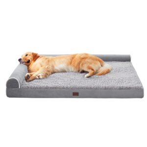 western home orthopedic dog beds extra large sized dog, pet sofa bed with removable washable cover, egg foam support, bolster cushion for comfortable sleep, waterproof lining and non-slip bottom