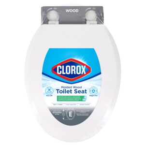 clorox elongated wood toilet seat with easy-off hinges-wiggle free design