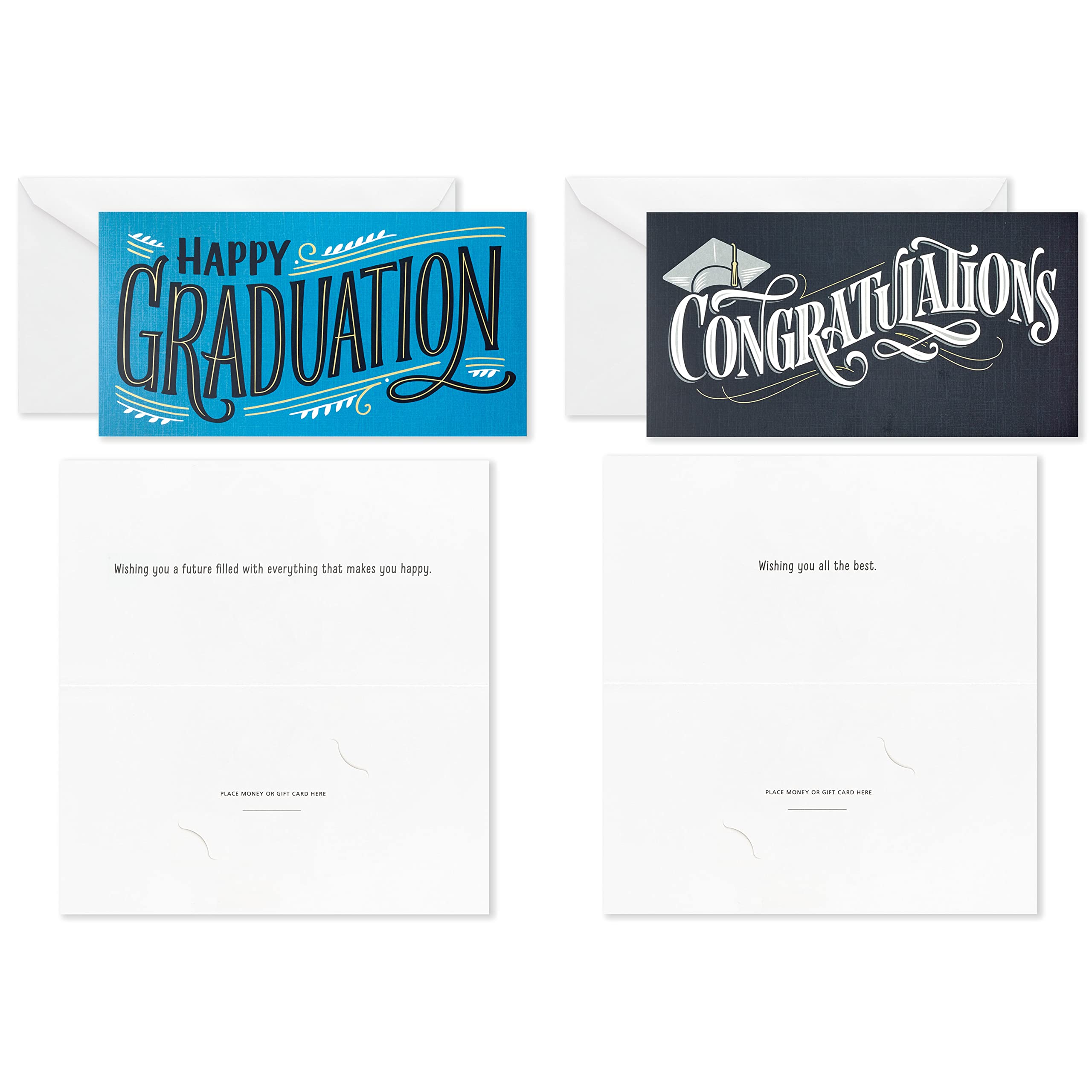 Hallmark Graduation Money Holders or Gift Card Holders Assortment with Envelopes, Hats Off (36 Cards and Envelopes)