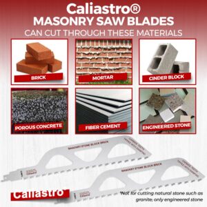 Caliastro 12-Inch Brick, Masonry, Porous Concrete, Engineered Stone Cutting Reciprocating Saw Blade - 2 Pack