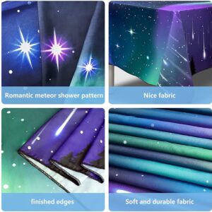 9x5Ft Galaxy Aurora Shooting Star PartyTablecloths Starry Night Tablecovers Twinkle Star Celestial Outer Space Celestial Meteor Theme Decoration for Birthday Wedding Baby Shower Party Supplies