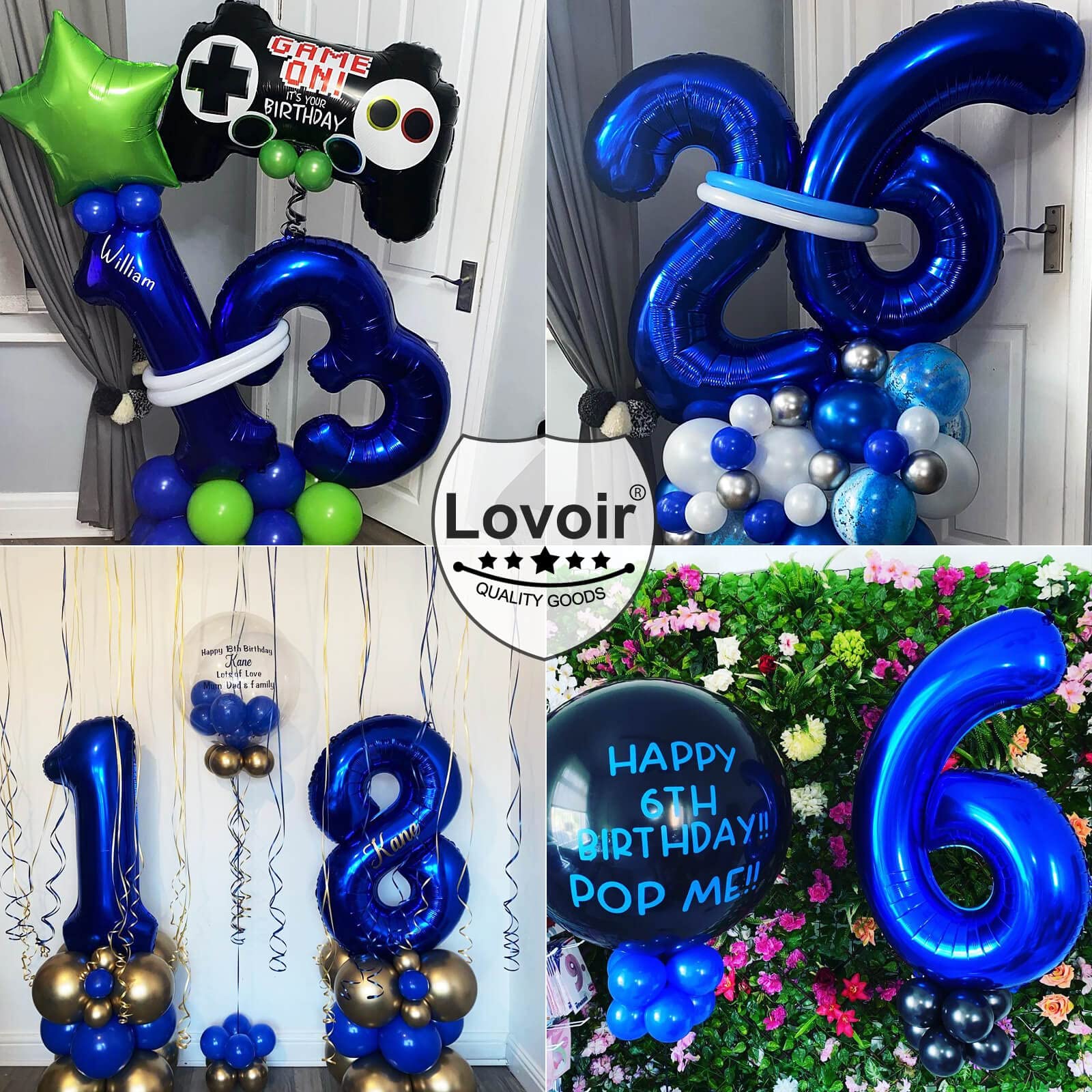 Lovoir 40 Inch Navy Blue Number 5 Balloon Large Size Jumbo Digit Mylar Foil Helium Dark Blue Balloons for Birthday Party Celebration Decorations Graduations Anniversary Baby Shower Photo Shoot