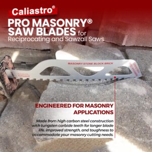 Caliastro 12-Inch Brick, Masonry, Porous Concrete, Engineered Stone Cutting Reciprocating Saw Blade - 2 Pack