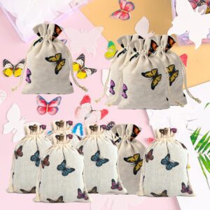 Summer Spring Easter Butterfly Party Gift Treat Bags Drawstring Gift Bag Butterfly Party Favor Bag for Girls Spring Easter ,Baby Shower,Birthday Party , Bridal Shower,Wedding Party Favor Bag Supplies