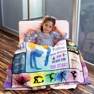 Mubpean Gymnastics Gifts Blanket 50"x40" - Gymnastic Gifts for Girls - Gymnastics Room Decor - Gymnastics Party Decorations - Girls Gymnastics Gifts - Birthday Party Gift Ideas for Teens Kids Daughter