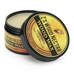 z's wood nectar: 9oz food-grade wood wax & conditioner for cutting boards, butcher blocks, and kitchen utensils - unscented & made in the usa - natural wood finish for bamboo, countertops, and more