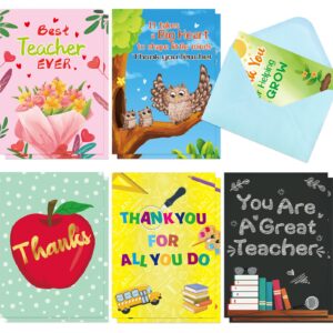 Fancy Land Teacher Thank You Card Appreciation Cards for Preschool Kindergarten Graduation 12Pcs