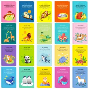 40 pack animal fun fact postcards for kids 4” x 6” animal greeting cards animal knowledge cards animal thank note cards funny cards pack for students, friends and more