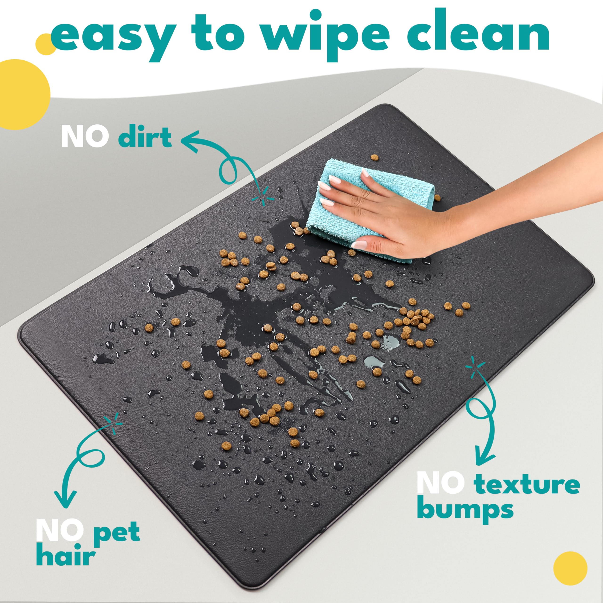 NALALAS Large Dog Mat for Food and Water, Cat Feeding Mat | Large Waterproof Dog Bowl Mat | Non-Slip Pet Food Mat for Floors | Dog Food Mats for Floors, Pet Mats for Food and Water | Easy to Clean