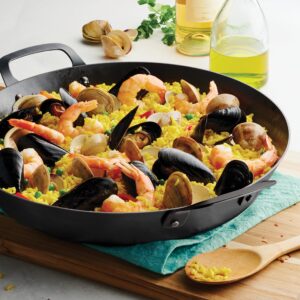 Tramontina Carbon Steel 15-Inch Paella Pan, Naturally Non Stick, Oven Safe