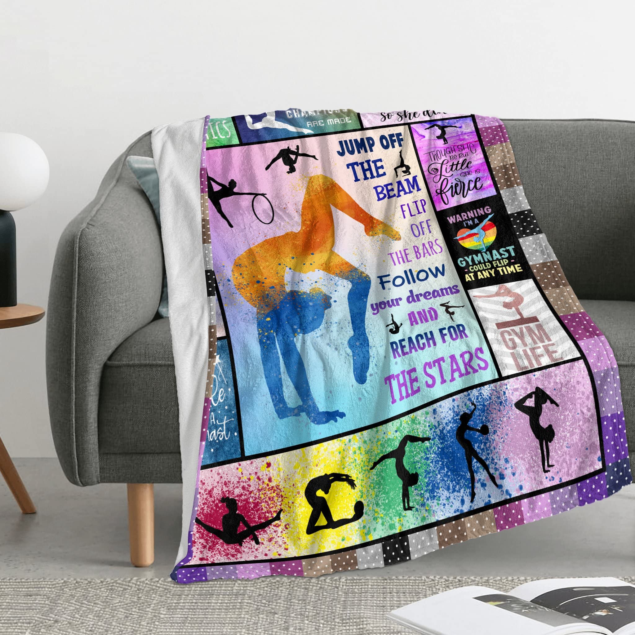 Mubpean Gymnastics Gifts Blanket 50"x40" - Gymnastic Gifts for Girls - Gymnastics Room Decor - Gymnastics Party Decorations - Girls Gymnastics Gifts - Birthday Party Gift Ideas for Teens Kids Daughter