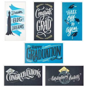 hallmark graduation money holders or gift card holders assortment with envelopes, hats off (36 cards and envelopes)