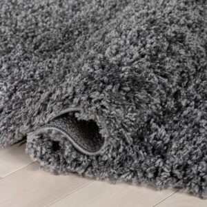 Well Woven Elle Basics | Emerson Shag Charcoal Grey | Textured Area Rug (6'7" x 9'6")