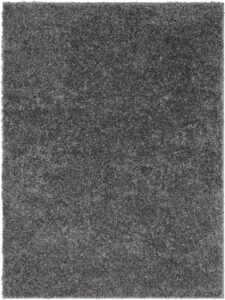 well woven elle basics | emerson shag charcoal grey | textured area rug (6'7" x 9'6")