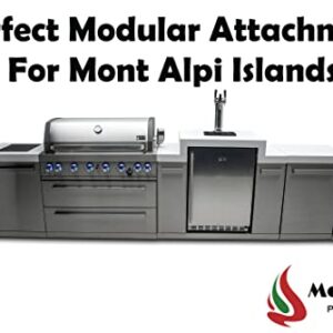 Mont Alpi MA-KEG Stainless Steel Outdoor Rated 3 Beer Tap Kegerator Keg Center Refrigerator Module w/Digital Display + White Granite Countertop - Holds 3 Pony Kegs - Fits Island Grills