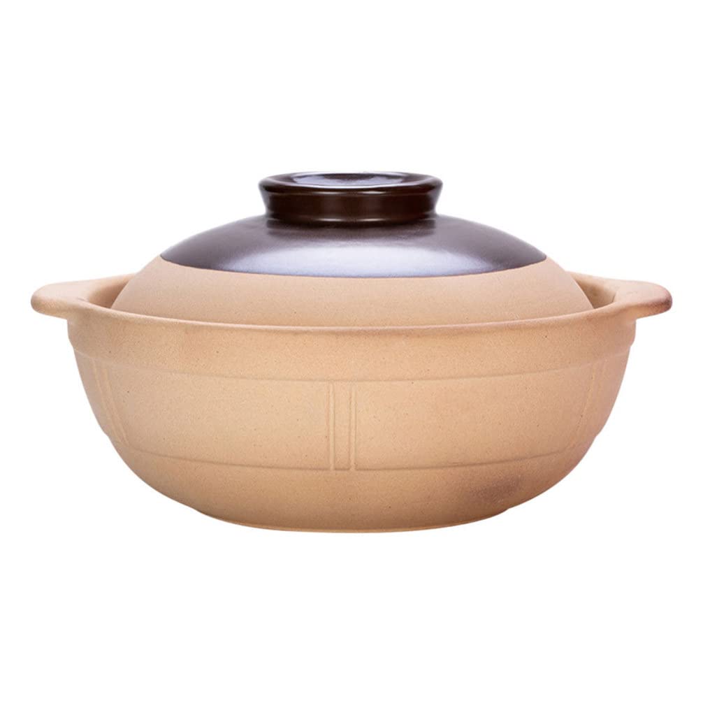 Ceramic Casserole Clay Earthenware Pot: Chinese Stew Pot Soup Pot Cooking Pot Stockpot with Lid Kitchen Cookware 1000ml