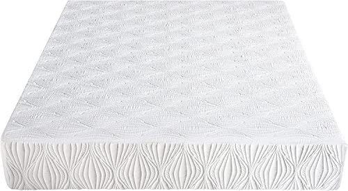 AC Pacific VISCO Gel Gel Infused Polyester Memory Foam Mattress Made in USA, California King Deluxe, White