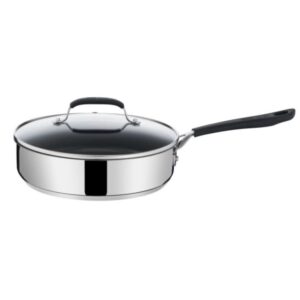 Tefal Jamie Oliver Quick & Easy E3033344 Stainless Steel 25cm Induction Saute Pan With Glass Lid