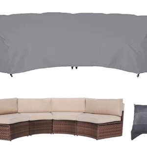 Skyour Patio Sectional Curved Sofa Protector Cover Waterproof Heavy Duty 420D Oxford Outdoor Sectional Curved Couch Sofa Furniture Covers with Windproof Reinforced Buckles (89.76x45.67x33.86in)