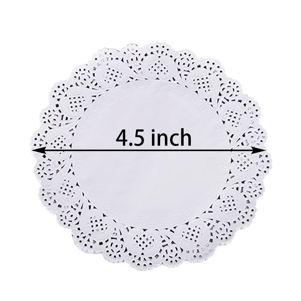 CC wonderland zone Paper Doilies 4 inch,White Paper Doilies, Lace Paper Doilies Round Decorative Paper,100 PCS