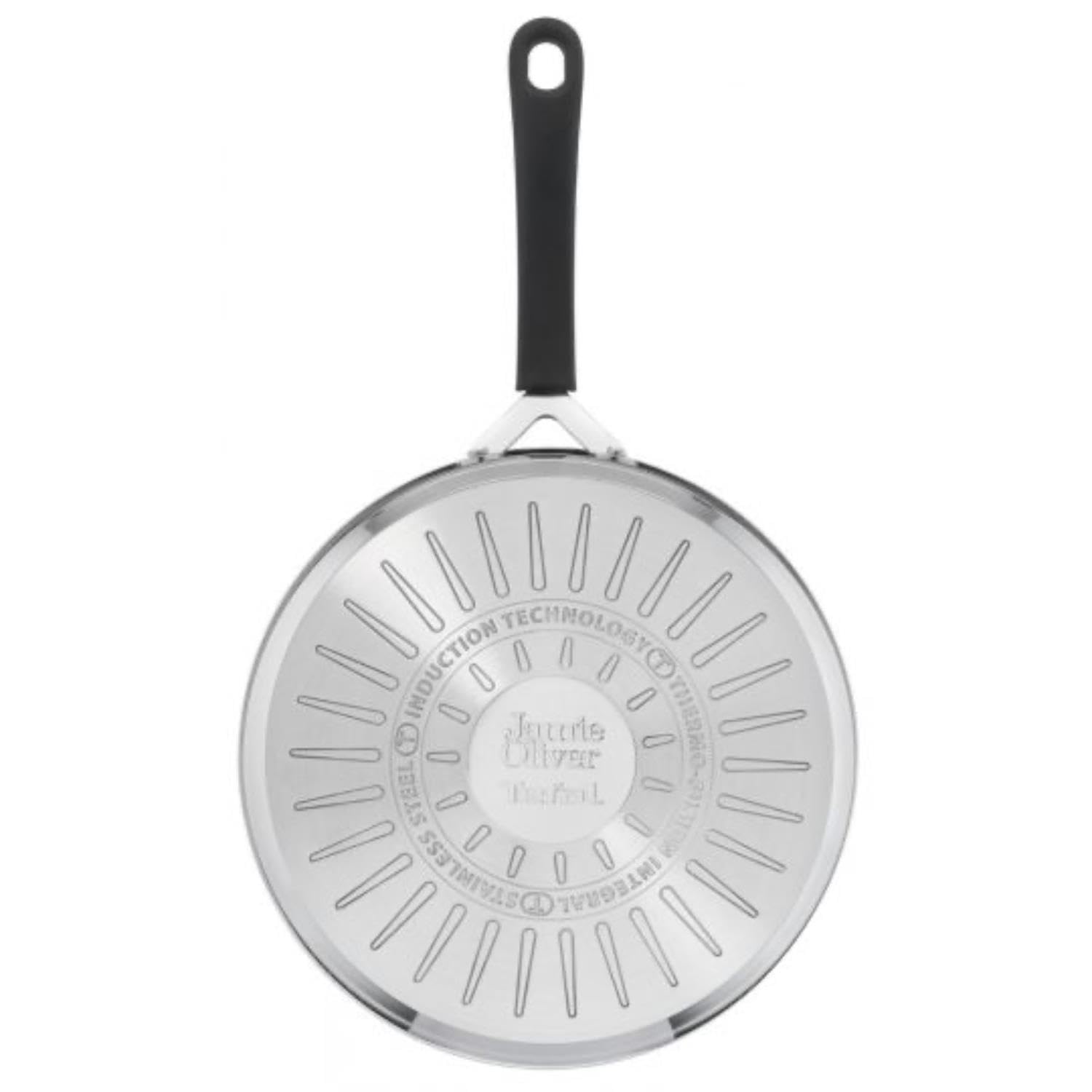 Tefal Jamie Oliver Quick & Easy E3033344 Stainless Steel 25cm Induction Saute Pan With Glass Lid