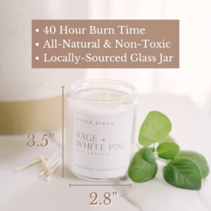 River Birch Candles Mint + Grapefruit Scented Candle | Premium, All-Natural, Non-Toxic, Soy Candles | 8.5oz 40 Hr Burn Time | Cozy Relaxing Gifts for Home