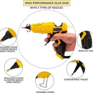 Full Size Heavy Duty Industrial Hot Glue Gun, 60/100w Dual Power & Dual Nozzle, Free 20 Glue Sticks Pack (15×11cm)- High Heating Temp Glue Gun Suitable for DIY Arts,Crafts,Home Repairs-USA Plug