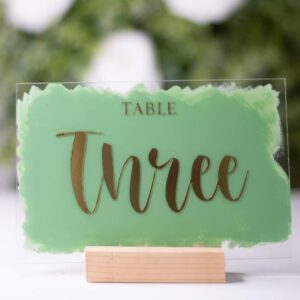 10 Pack Wooden Sign Holder- Beech Wood Table Number Holders Wood Place Card Holder Wood Stand for Acrylic Sign, Perfect for Wedding, Party, Event Table Centerpiece Decor (10 Pack 4.5 x 1.1 x 1 Inch)