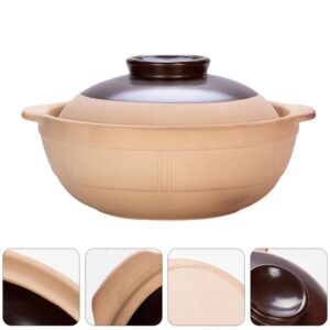 Ceramic Casserole Clay Earthenware Pot: Chinese Stew Pot Soup Pot Cooking Pot Stockpot with Lid Kitchen Cookware 1000ml