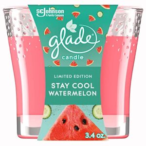 glade candle jar, air freshener, stay cool watermelon, 3.4 oz