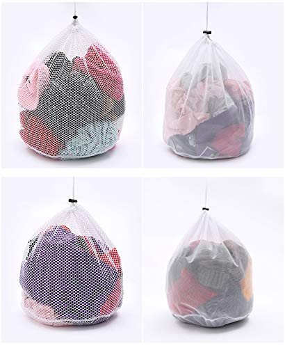 Debaoniu Mesh Laundry Bag - With Drawstring,19.6×27.5 inch Large Laundry Bra Underwear Products Laundry Bags Baskets Mesh Bag Household Cleaning Tools Accessories Laundry Wash Care (Coarse Mesh-2PCS)