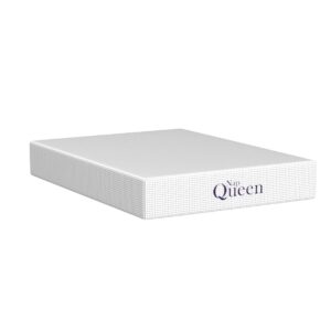 NapQueen 10 Inch Queen Size Mattress, Bamboo Charcoal Memory Foam Mattress, Bed in a Box, White