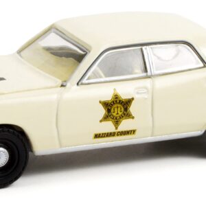 Greenlight 1977 Plymouth Fury Cream #34 Riverton Sheriff Hazzard County Hobby Exclusive 1/64 Diecast Model Car