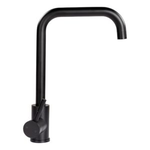 lippert flow max square gooseneck kitchen faucet for rvs and residential,black