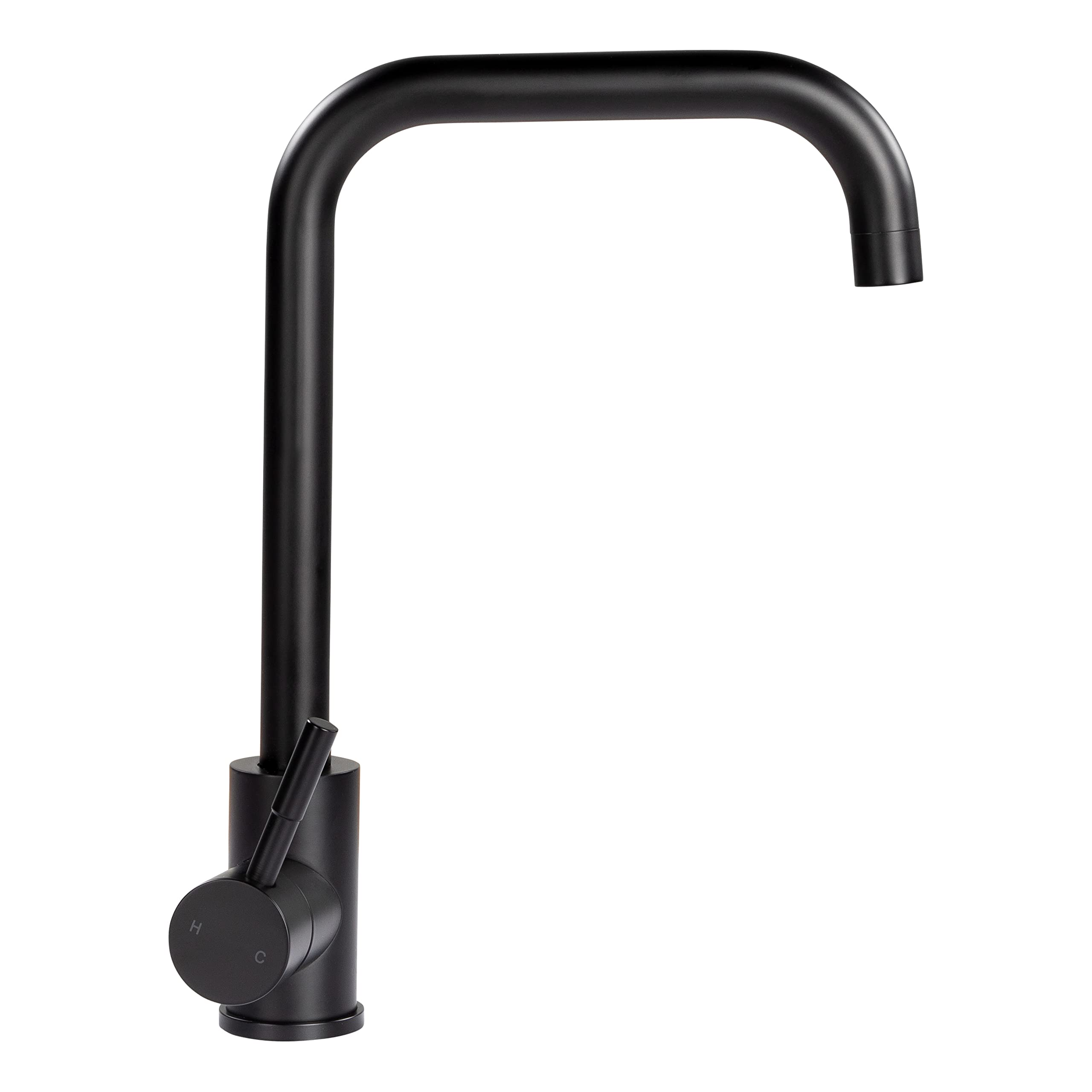 Lippert Flow Max Square Gooseneck Kitchen Faucet for RVs and Residential,Black