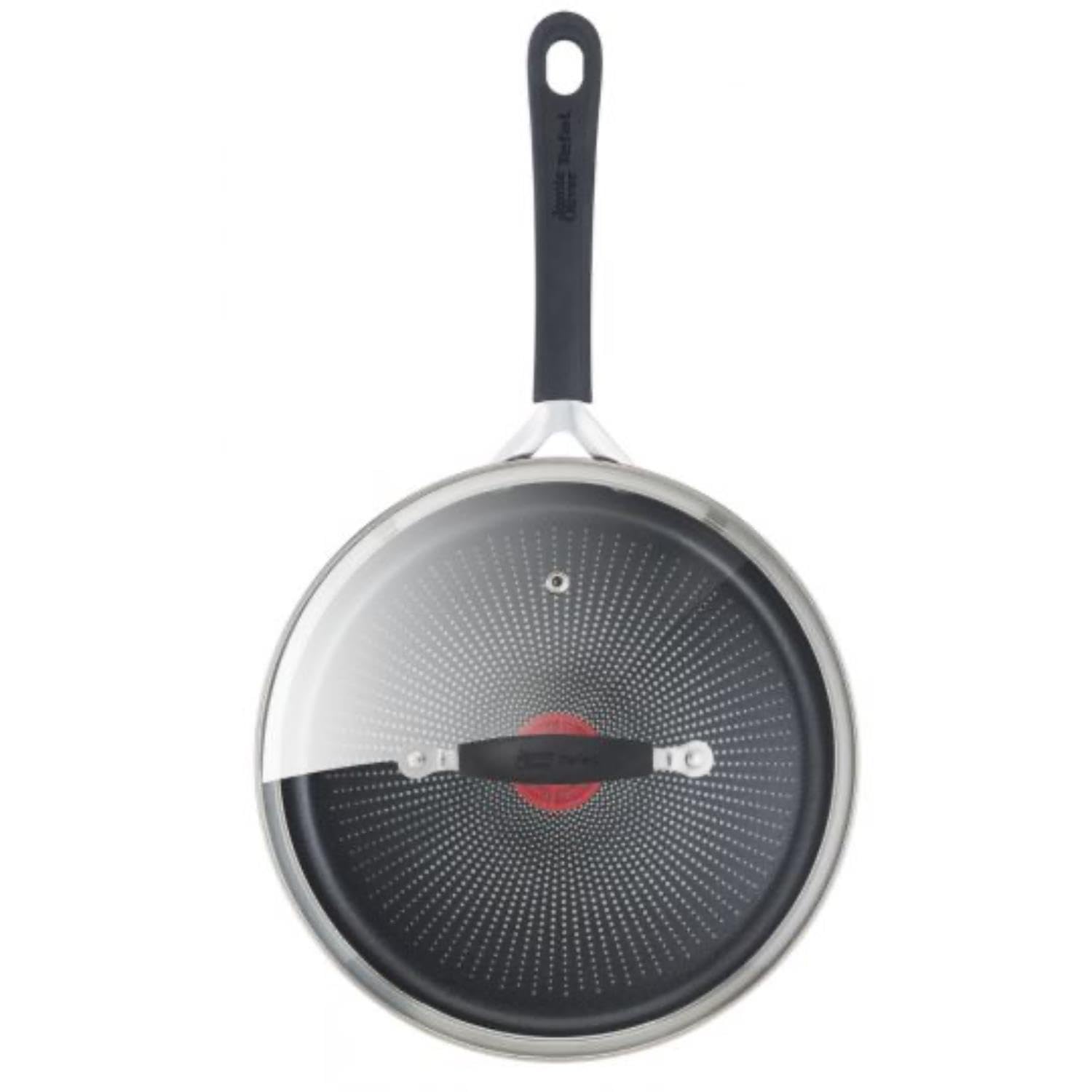 Tefal Jamie Oliver Quick & Easy E3033344 Stainless Steel 25cm Induction Saute Pan With Glass Lid