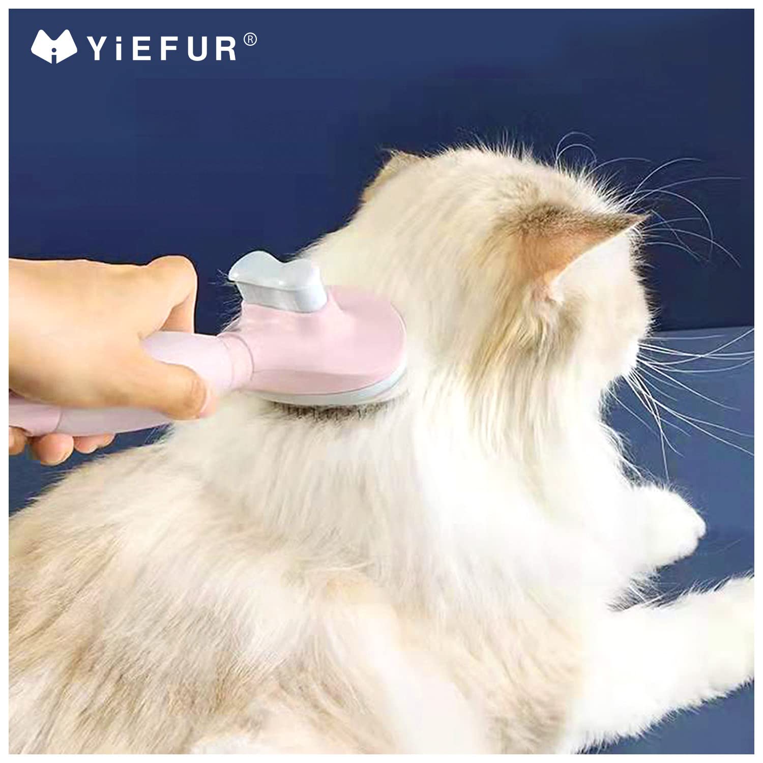 Cat Hair Brush, Soft Silicone Self Cleaning Brush for Short and Long Haired Cats, Pink Pet Grooming Comb, Cat Shedding Brushes